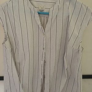 Striped tie up shirt